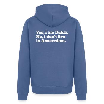 Néerlandais - Veste à capuche bio Premium Unisexe - bleu pigeon - Dos - Nico (187cm)