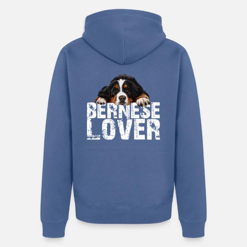 Bouvier bernois - Veste à capuche bio Premium Unisexe - bleu pigeon