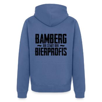Bamberg Ville des professionnels de la bière buveur de bière cadeau - Veste à capuche bio Premium Unisexe - bleu pigeon - Dos - Nico (187cm)