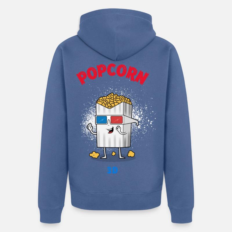 popcorn - Veste à capuche bio Premium Unisexe - bleu pigeon