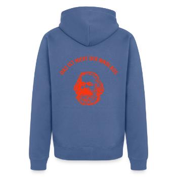 Das ist nicht der Nikolaus Weihnachtsmann Marx - Unisex Premium Bio Zip Hoodie - Taubenblau - Hinten - Nico (187cm)