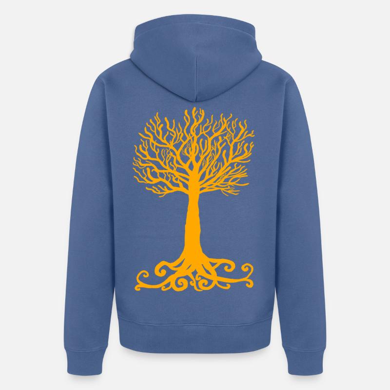 arbre jaune - Veste à capuche bio Premium Unisexe - bleu pigeon