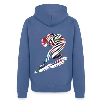Patinage de vitesse sportif - Veste à capuche bio Premium Unisexe - bleu pigeon - Dos - Nico (187cm)