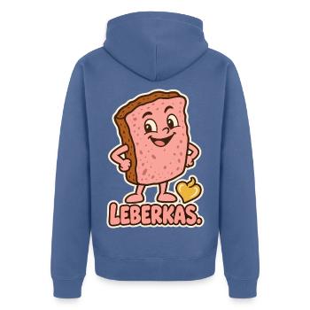 Leberkas Kostüm Paar - Unisex Premium Bio Zip Hoodie - Taubenblau - Hinten - Nico (187cm)