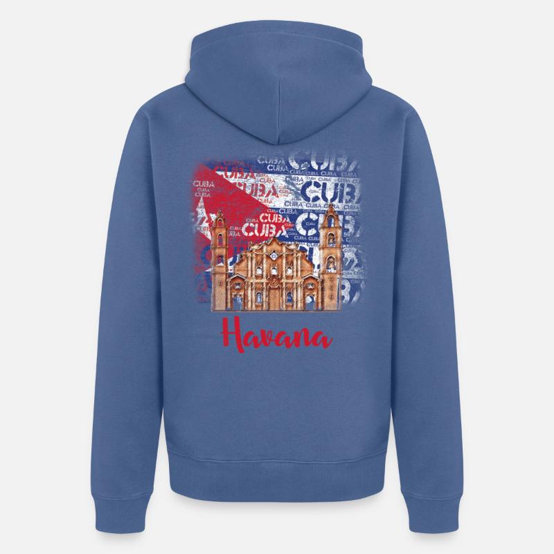Tee shirt Cuba Havana - Veste à capuche bio Premium Unisexe - bleu pigeon