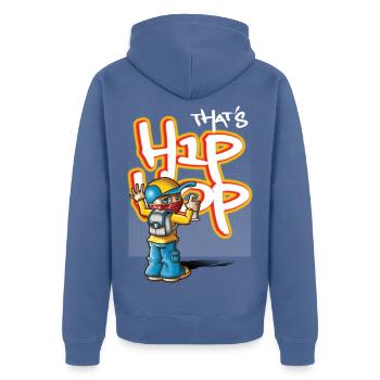 That's hip hop - Veste à capuche bio Premium Unisexe - bleu pigeon - Dos - Nico (187cm)