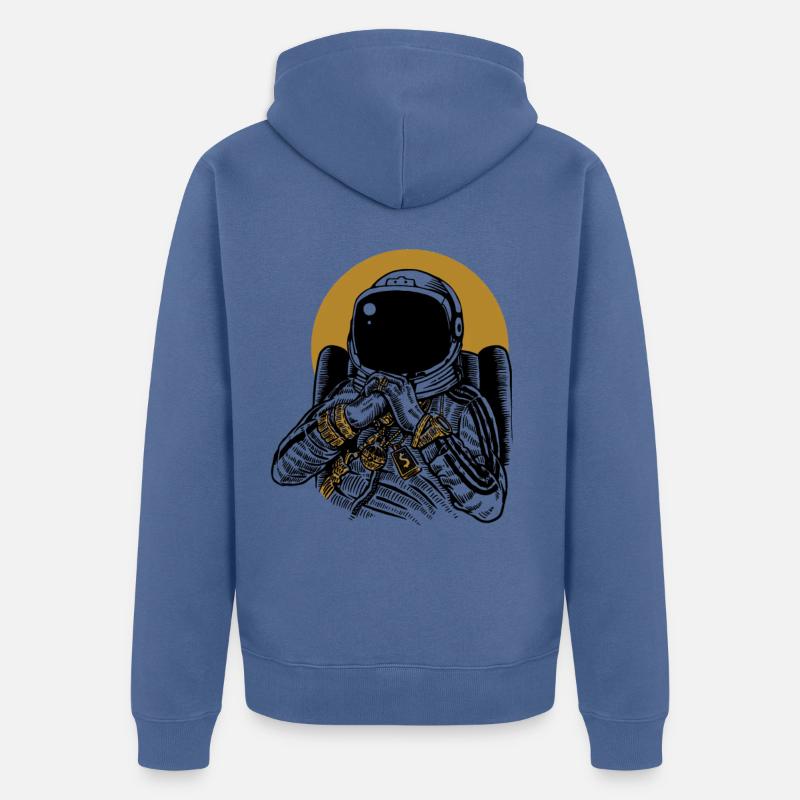 Space Dee Jay - Unisex Premium Bio Zip Hoodie - Taubenblau