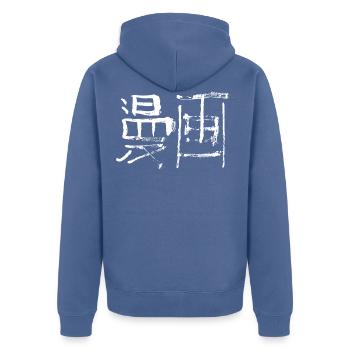 Manga (japonais) - Veste à capuche bio Premium Unisexe - bleu pigeon - Dos - Nico (187cm)