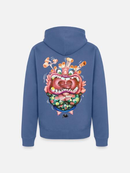 Drama Tante - Unisex Premium Bio Zip Hoodie - Taubenblau