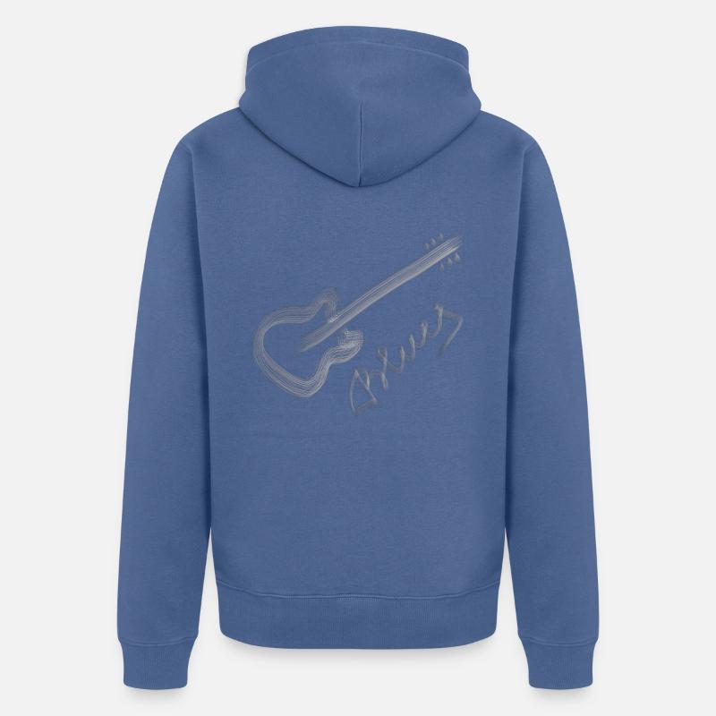 Blues blanc - Veste à capuche bio Premium Unisexe - bleu pigeon