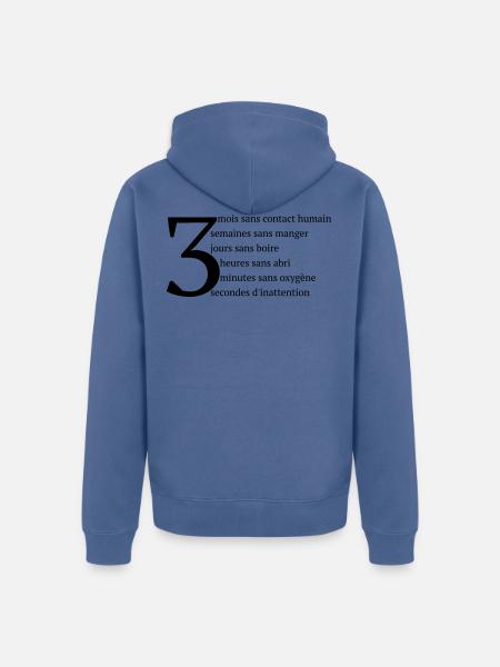 Rule of Three - Unisex Premium Organic Zip Hoodie - stone blue