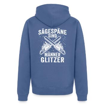Sägespäne sind Männer Glitzer - Unisex Premium Bio Zip Hoodie - Taubenblau - Hinten - Nico (187cm)
