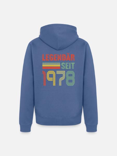 Legendär seit 1978 - Unisex Premium Bio Zip Hoodie - Taubenblau