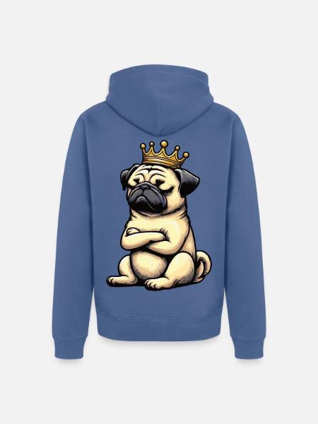 Mops Möpse Mopsbesitzer Mopsliebhaber Mopshalter - Unisex Premium Bio Zip Hoodie - Taubenblau
