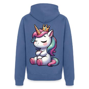 Licorne Licorne Fan Licorne Amoureux de la licorne - Veste à capuche bio Premium Unisexe - bleu pigeon - Dos - Nico (187cm)