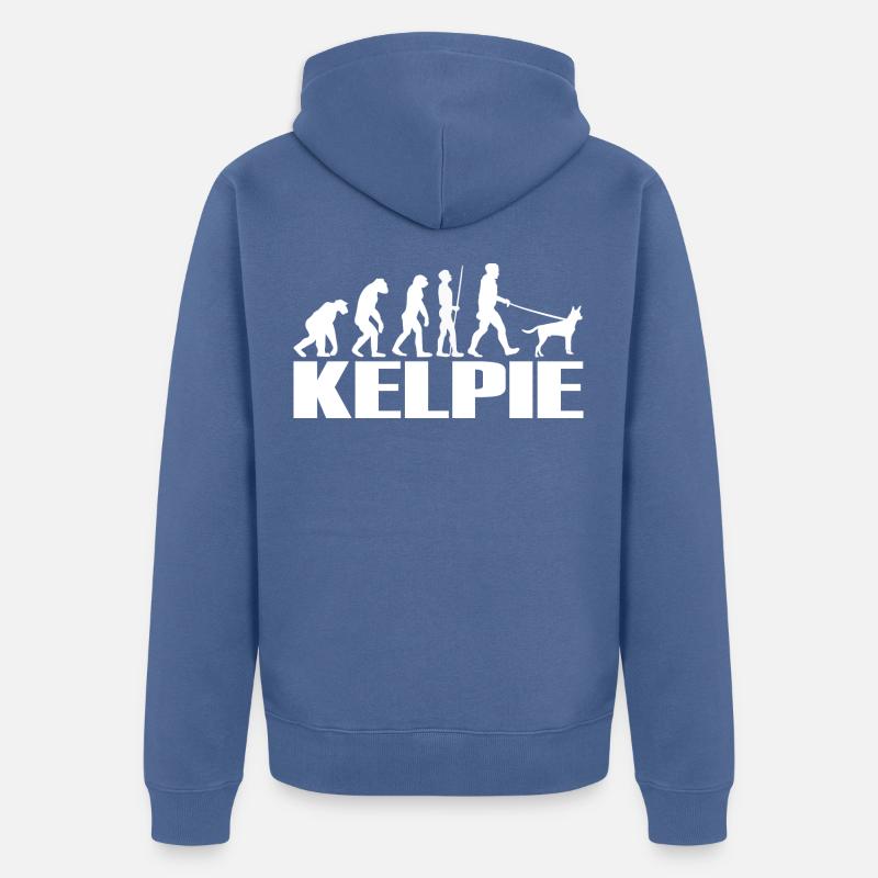 Kelpie Australian Chien Evolution - Veste à capuche bio Premium Unisexe - bleu pigeon