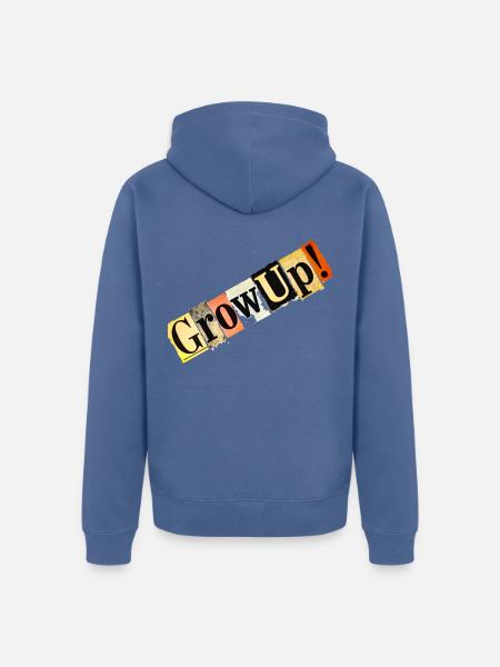 Grow Up Collage-Typografie - Unisex Premium Bio Zip Hoodie - Taubenblau