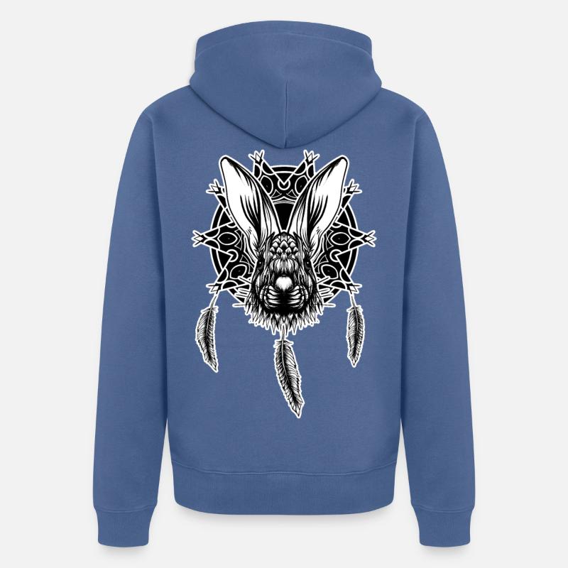 lapin - Veste à capuche bio Premium Unisexe - bleu pigeon