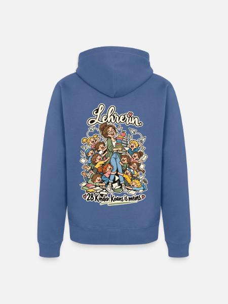 Lehrerin 28 Kinder koans is meins - Unisex Premium Bio Zip Hoodie - Taubenblau