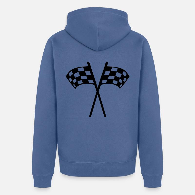 drapeau damier - Veste à capuche bio Premium Unisexe - bleu pigeon