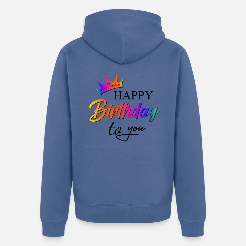 Joyeux anniversaire 2021 5 - Veste à capuche bio Premium Unisexe - bleu pigeon