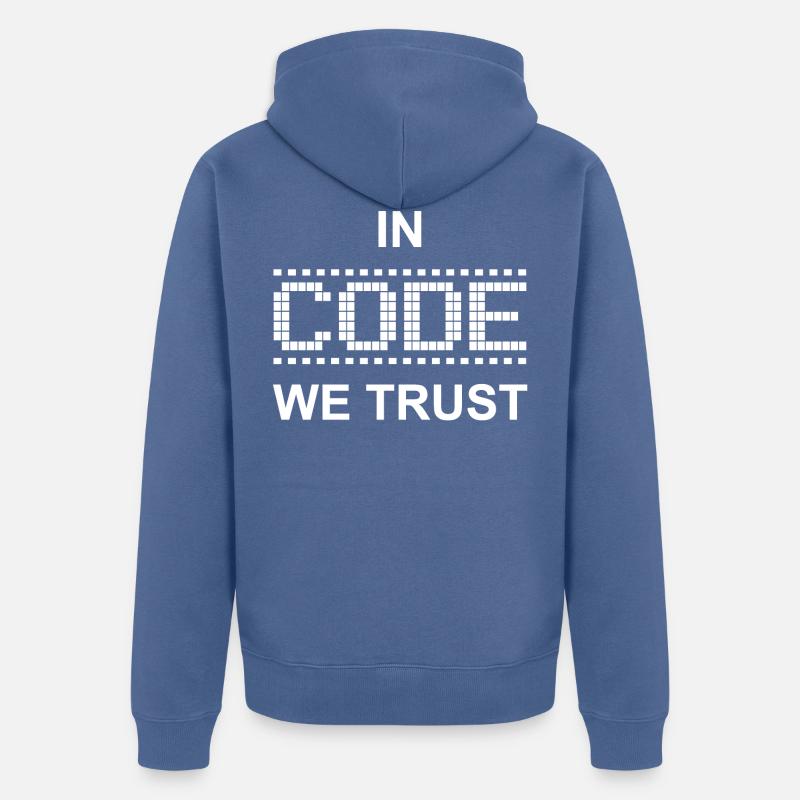 CODE - Unisex Premium Bio Zip Hoodie - Taubenblau