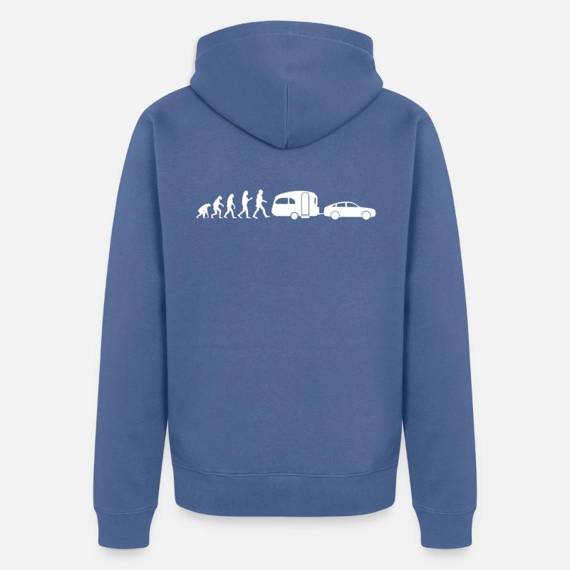 Camping Evolution Auto Outback Nature Vacances - Veste à capuche bio Premium Unisexe - bleu pigeon