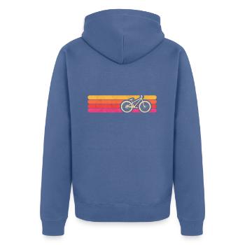 Vélo vintage - Veste à capuche bio Premium Unisexe - bleu pigeon - Dos - Nico (187cm)