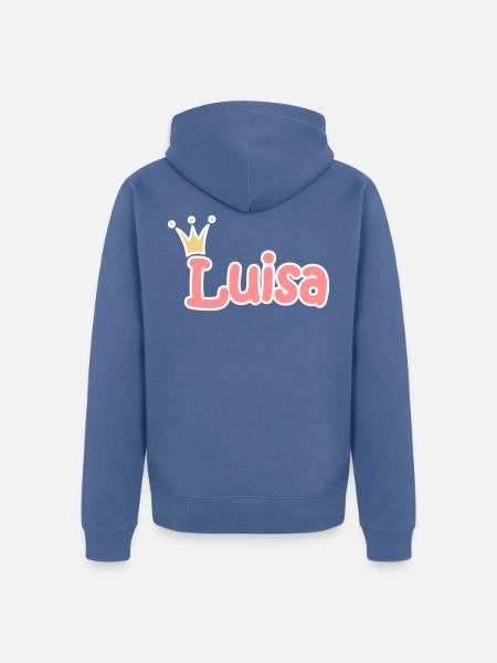 Luisa surname first name maiden name name day crown - Unisex Premium Organic Zip Hoodie - stone blue