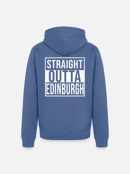 Direkt aus Edinburgh - Unisex Premium Bio Zip Hoodie - Taubenblau