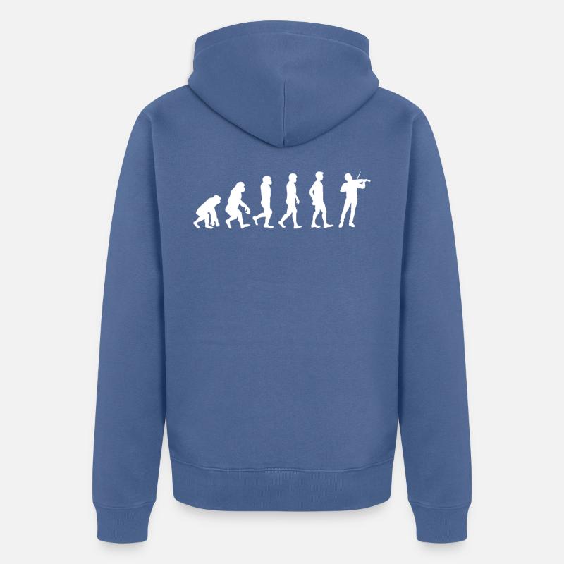 Evolution der Violine - Unisex Premium Bio Zip Hoodie - Taubenblau