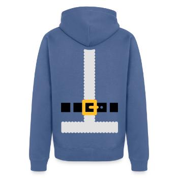 Costume Père Noël - Veste à capuche bio Premium Unisexe - bleu pigeon - Dos - Nico (187cm)
