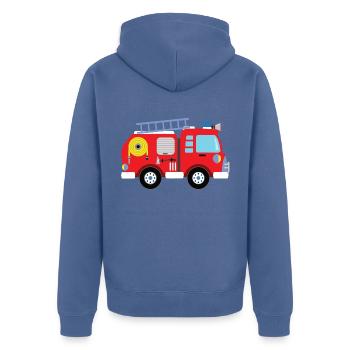 Camion de pompiers voiture de pompiers - Veste à capuche bio Premium Unisexe - bleu pigeon - Dos - Nico (187cm)