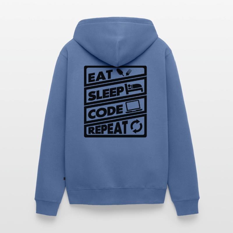 Eat Sleep Code Recurrence | encoder Unisex Premium Organic Zip Hoodie