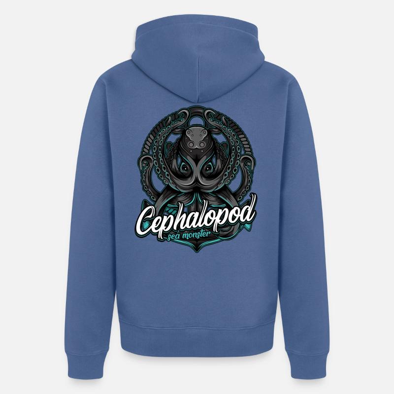 poulpe - Veste à capuche bio Premium Unisexe - bleu pigeon