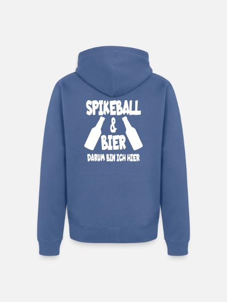 Spikeball & Bier Spikeballspieler Geschenk - Unisex Premium Bio Zip Hoodie - Taubenblau