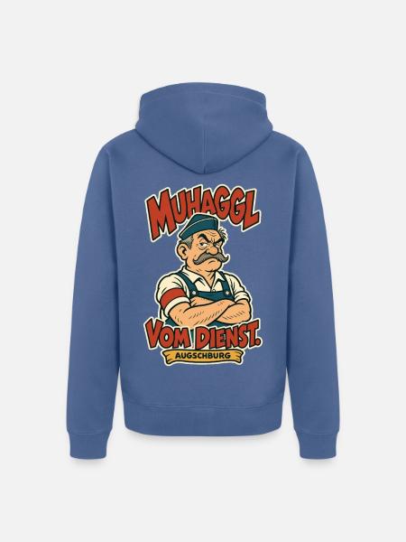 Muhaggl vom Dienst Augschburg - Unisex Premium Bio Zip Hoodie - Taubenblau