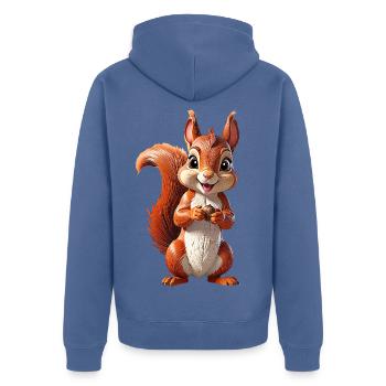 Eichhoernchen - Unisex Premium Bio Zip Hoodie - Taubenblau - Hinten - Nico (187cm)