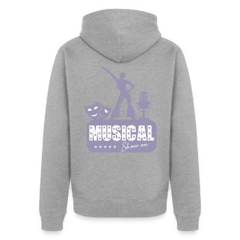 Danse de comédie musicale - Veste à capuche bio Premium Unisexe - gris chiné - Dos - Nico (187cm)