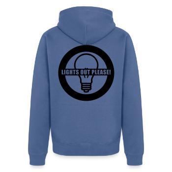Light From Lamp Turn off | COLOR CHANGEABLE - Unisex Premium Organic Zip Hoodie - stone blue - Back - Nico (187cm)