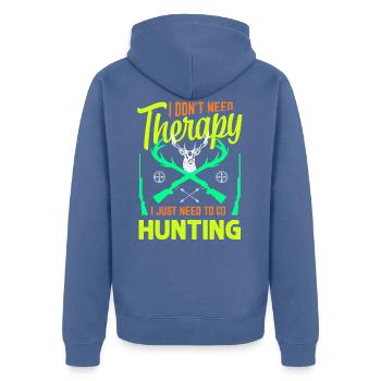 Chasse thérapie chasse chasseur chien de chasse permis de chasse - Veste à capuche bio Premium Unisexe - bleu pigeon - Dos - Nico (187cm)
