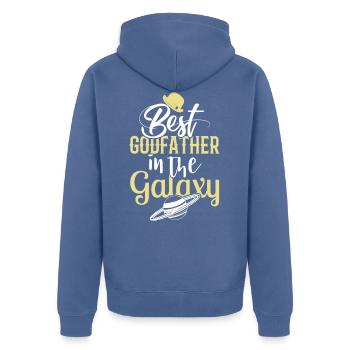 Best Godfather in the Galaxy Best Godfather - Unisex Premium Organic Zip Hoodie - stone blue - Back - Nico (187cm)