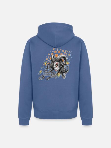 Göttin des Herbstes - Unisex Premium Bio Zip Hoodie - Taubenblau