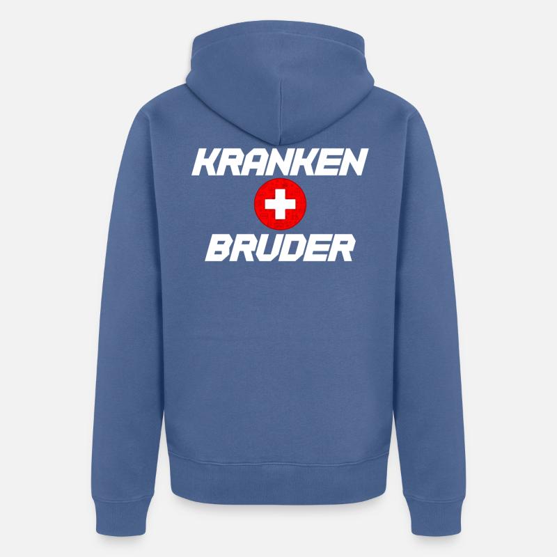 Krankenbruder Krankenpfleger Pfleger - Unisex Premium Bio Zip Hoodie - Taubenblau
