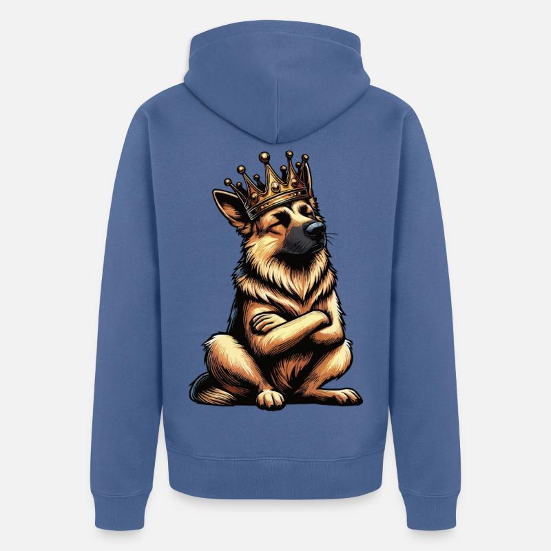 Deutscher Schäferhund Schäferhunde Schäferhunde - Unisex Premium Bio Zip Hoodie - Taubenblau