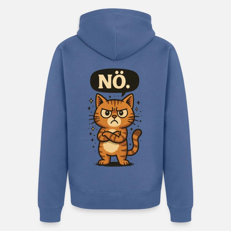 Non - le chat dit non - Veste à capuche bio Premium Unisexe - bleu pigeon