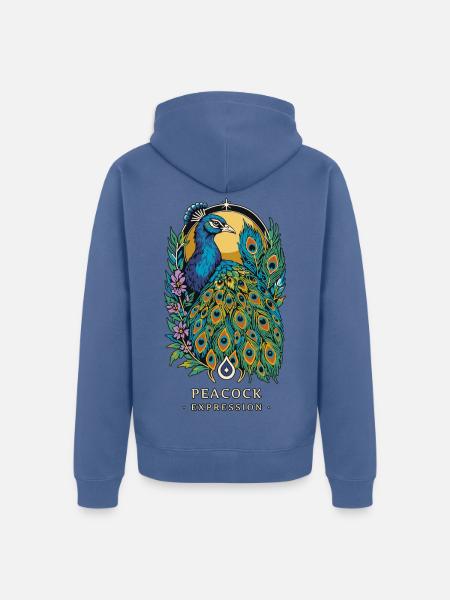 PEACOCK TOTEM Ausdruck - Unisex Premium Bio Zip Hoodie - Taubenblau