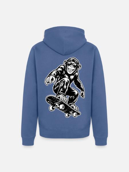 Skater Ape - Unisex Premium Bio Zip Hoodie - Taubenblau