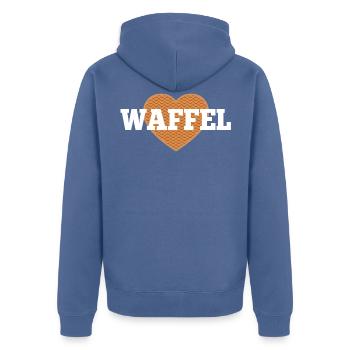 Waffel Love Herz - Unisex Premium Bio Zip Hoodie - Taubenblau - Hinten - Nico (187cm)