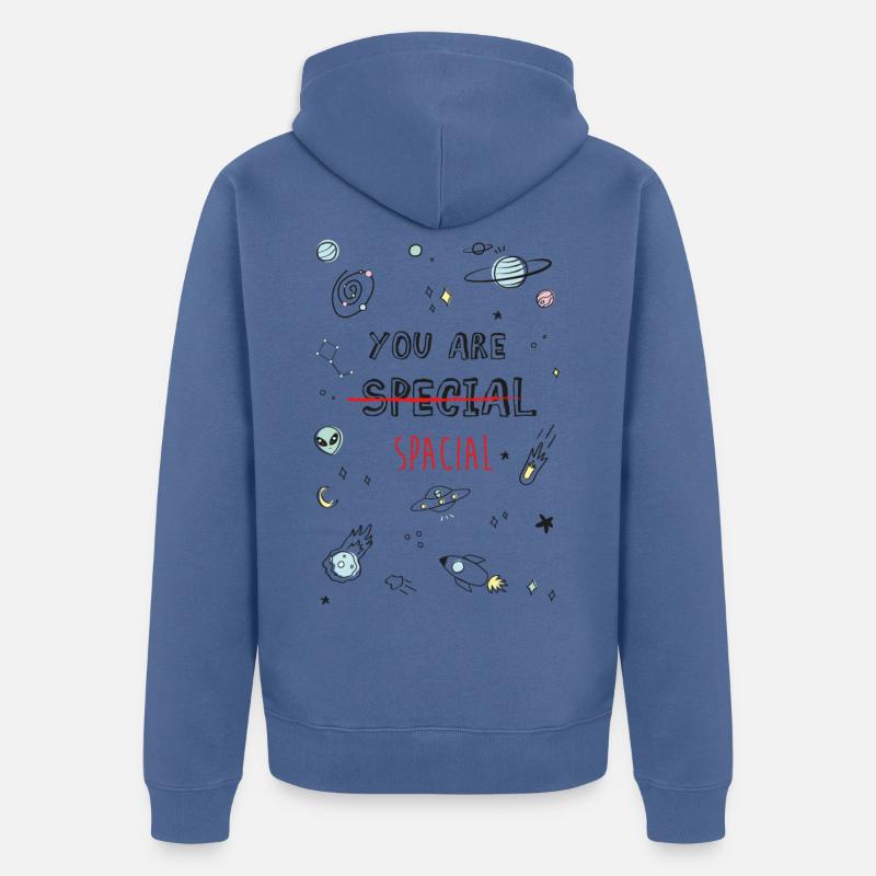 Vous êtes SPATIALE - Veste à capuche bio Premium Unisexe - bleu pigeon